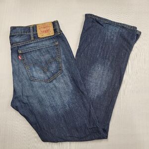 Levi's 527 Jeans Mens 38x34 Blue Bootcut Classic Stretch Denim With Heam Slits.